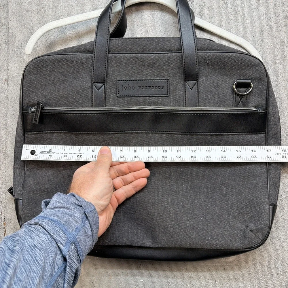 John Varvatos Gray Laptop Briefcase Tote Bag‎ Business Work Travel